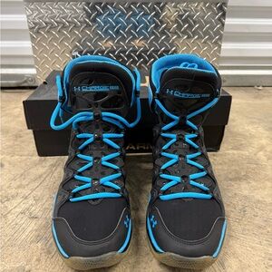 Under Armour Charged Black and Blue Athletic Shoes